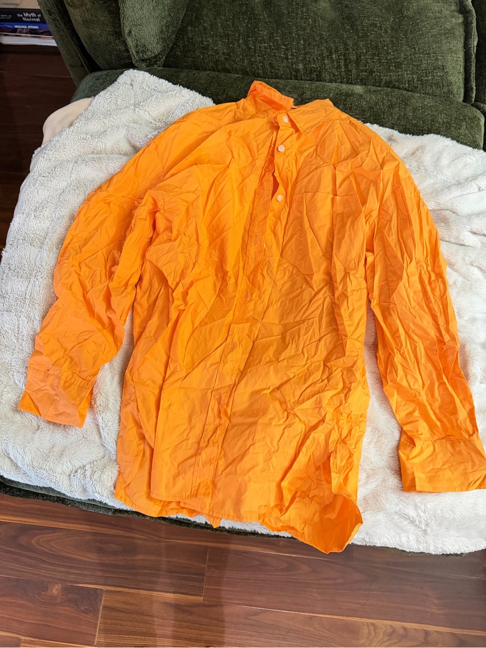 Zara Coral-Orange Lightweight Button Shirt S